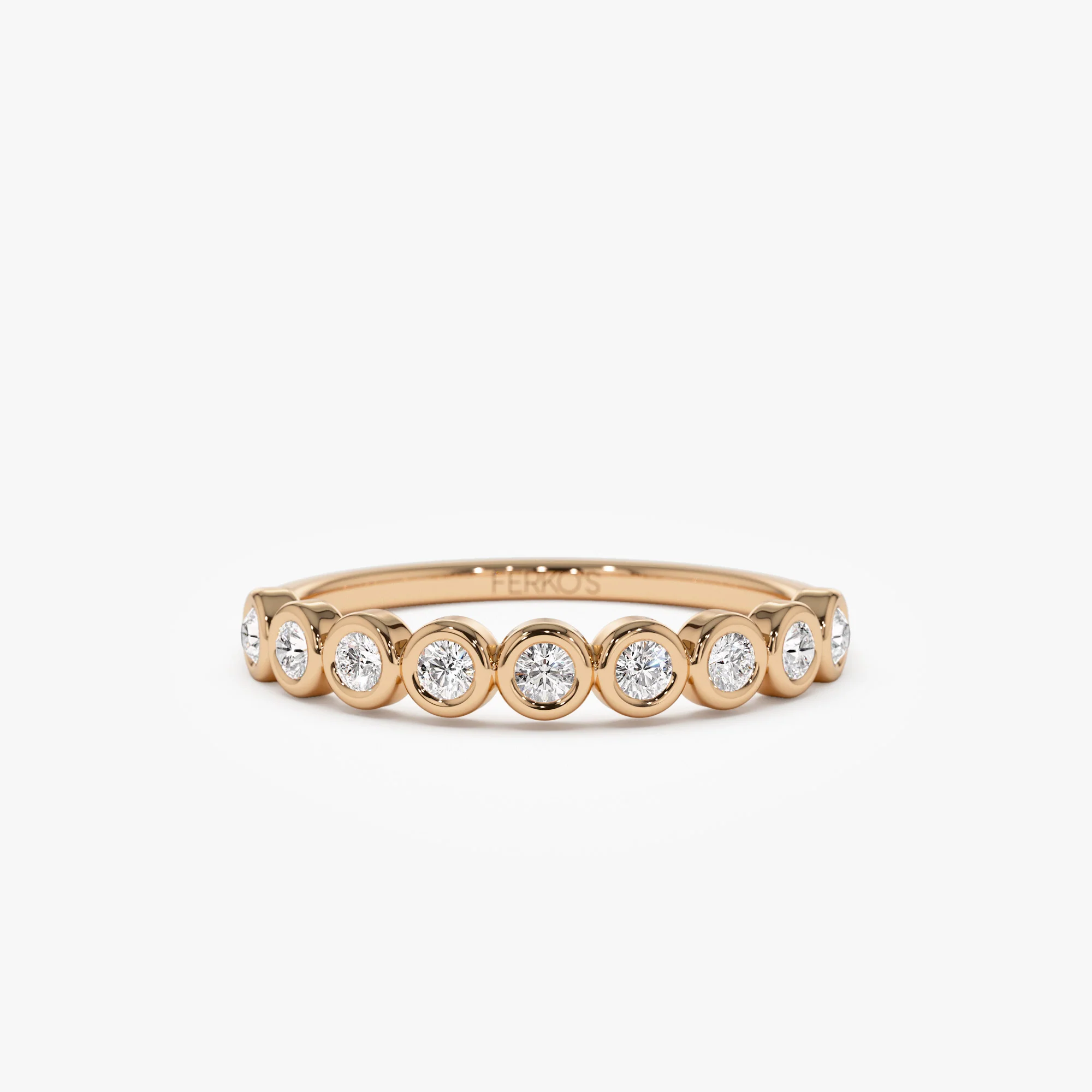 14k 9 Diamond Half Eternity Wedding Ring 0.55ctw - Image 5