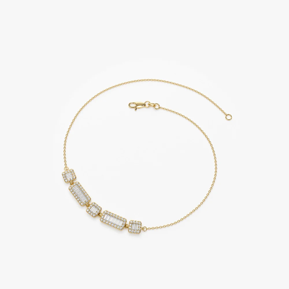 14K Baguette and Round Diamond Bracelet - Image 8