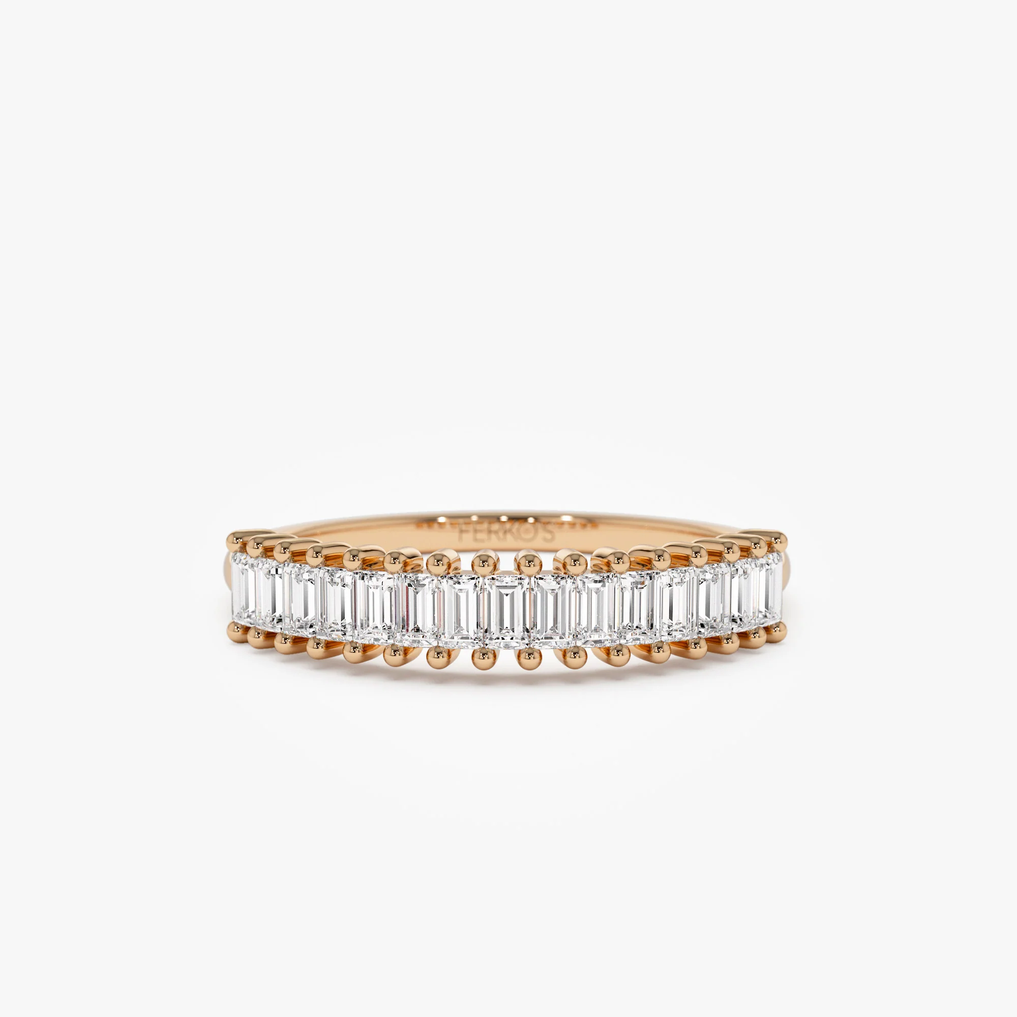 14k Baguette Diamond Wedding Band - Image 4