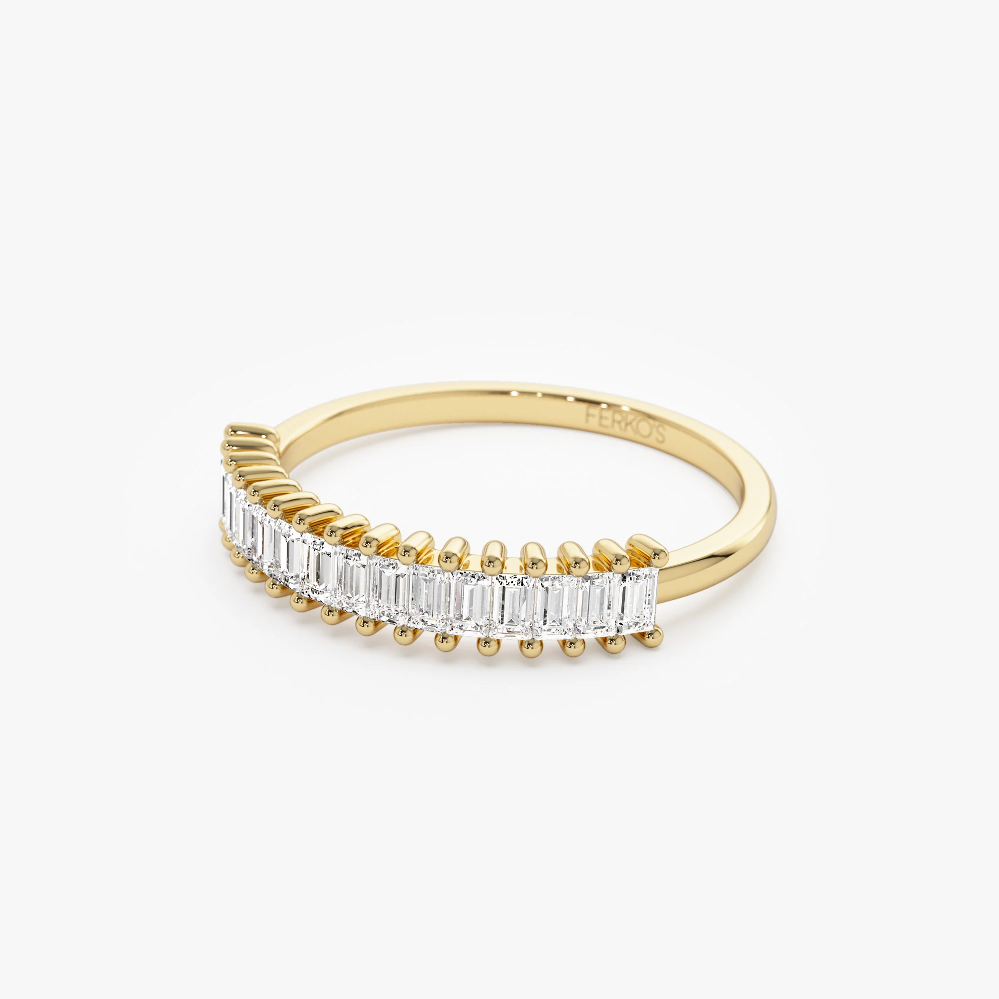 14k Baguette Diamond Wedding Band - Image 6