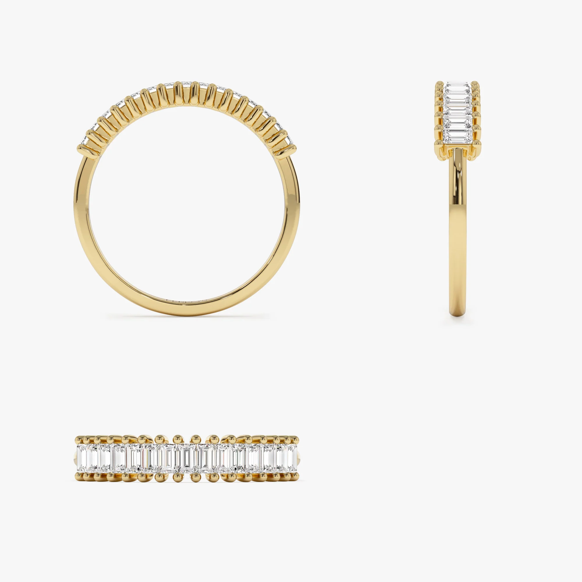 14k Baguette Diamond Wedding Band - Image 7