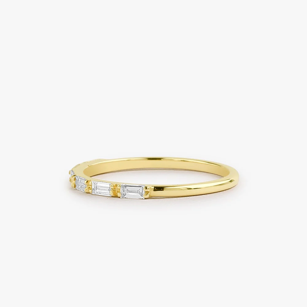 14K Gold Baguette Diamond Wedding Ring - Image 8