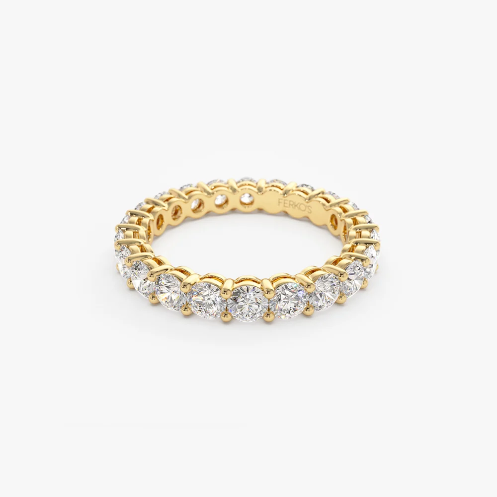 14k Basket Setting Full Eternity Diamond Ring 2.25ctw - Image 9