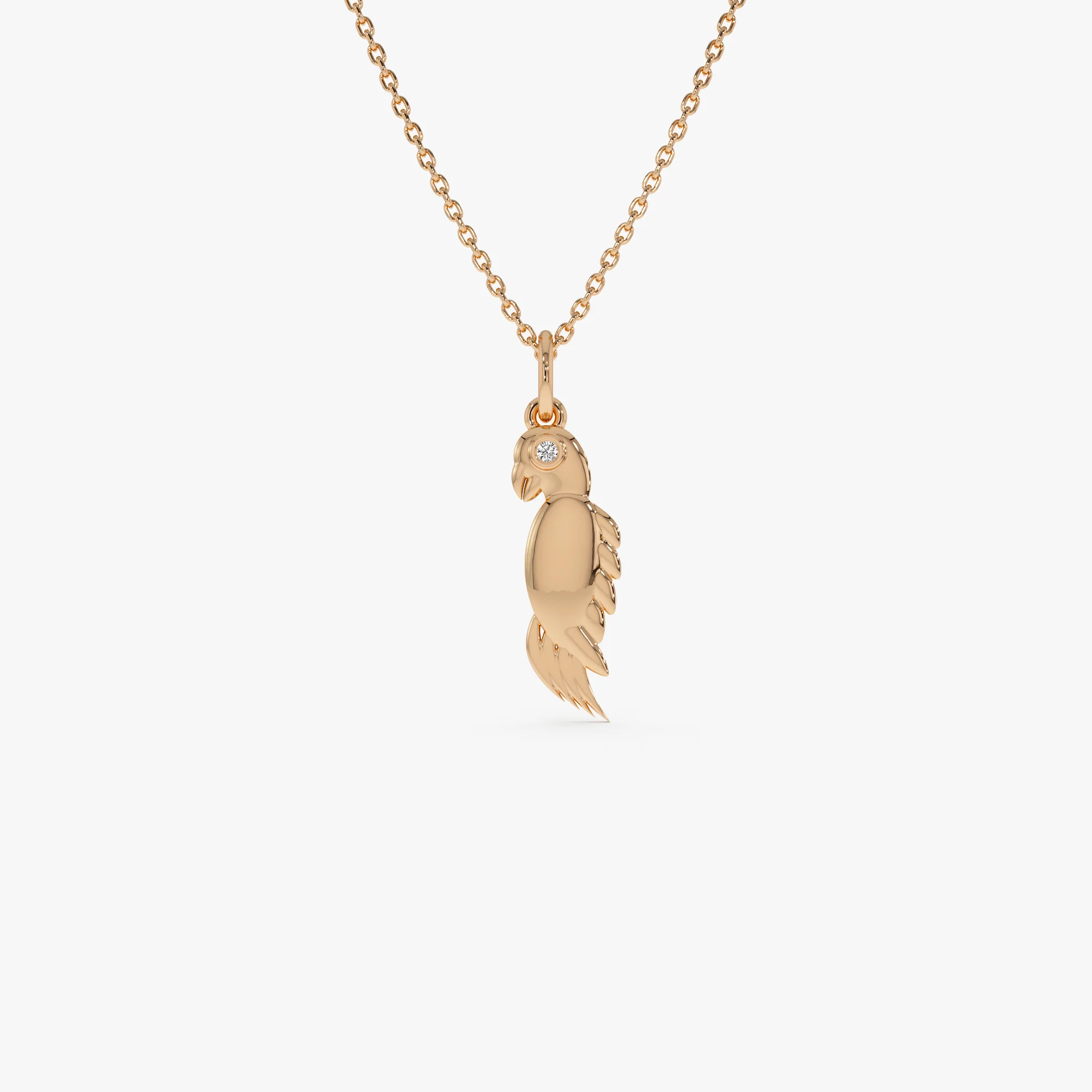 14k Bird Charm with Diamond Accent - Image 3