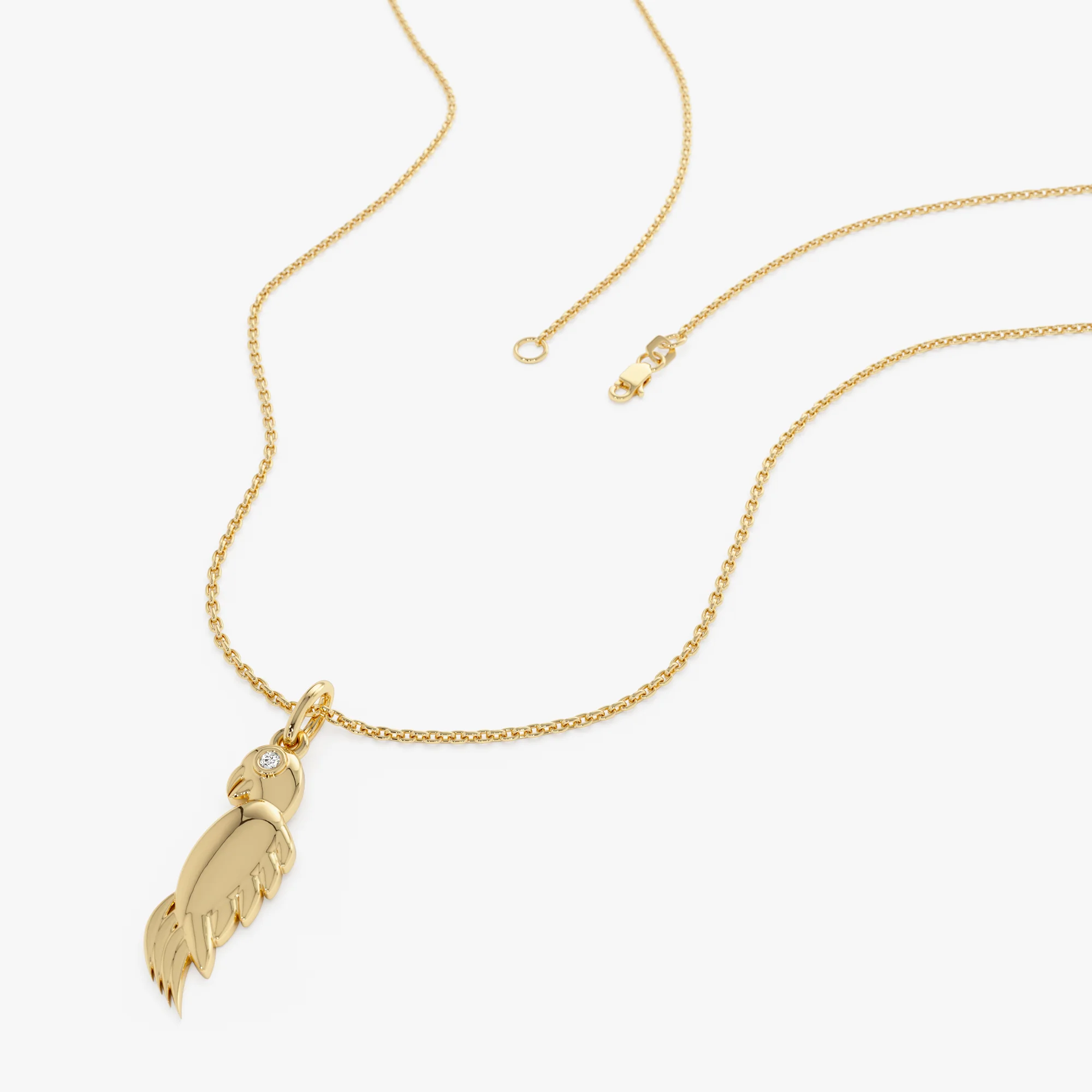 14k Bird Charm with Diamond Accent - Image 4