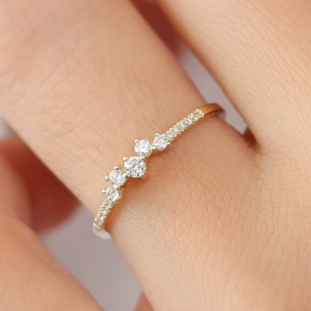 14k Bridal Diamond Cluster Ring - Image 2