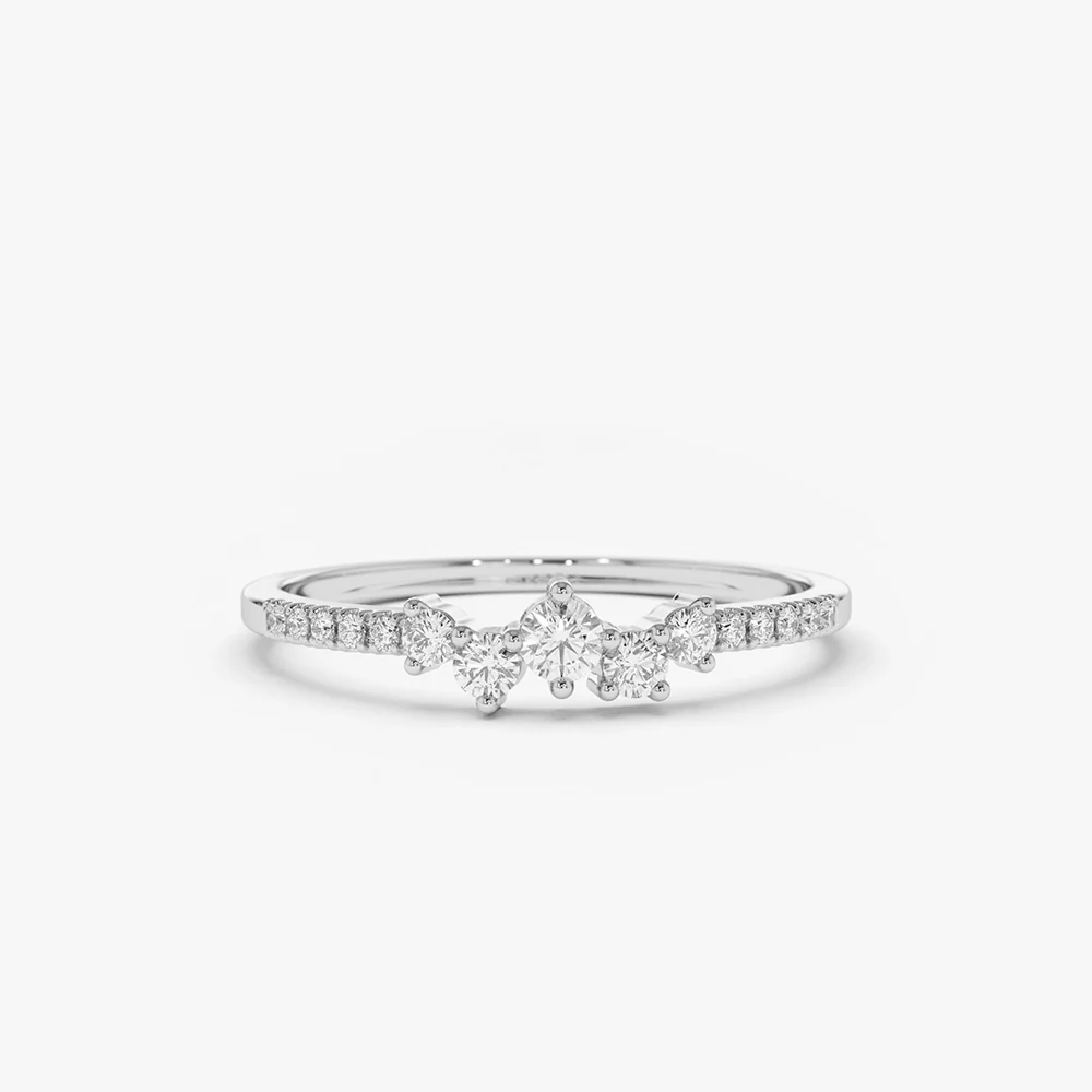 14k Bridal Diamond Cluster Ring - Image 8
