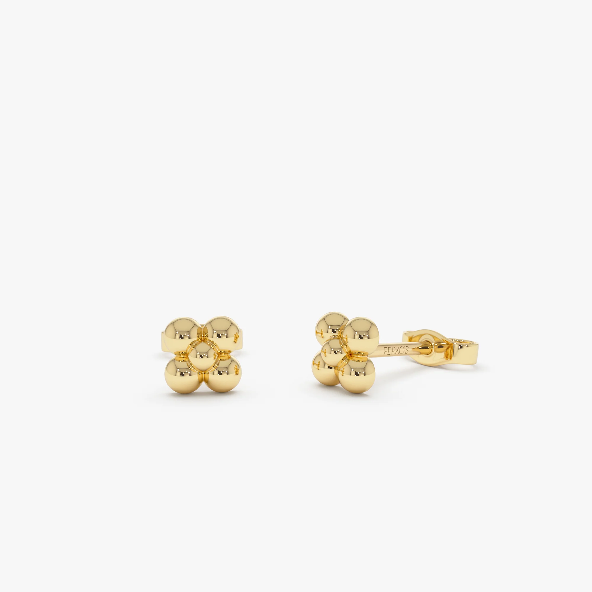 14K Bubble Cluster Stud Earrings - Image 7