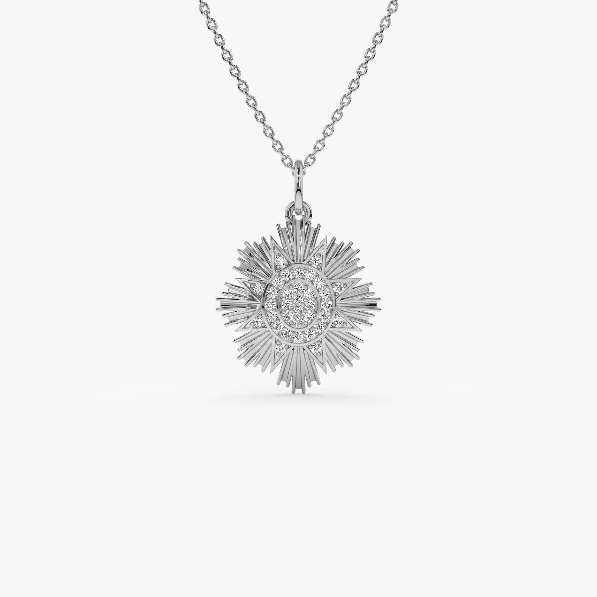 14k Celestial Diamond Sunburst Charm - Image 2