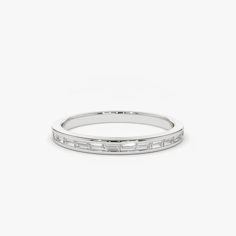 14K Channel Set Baguette Diamond Band - Image 3