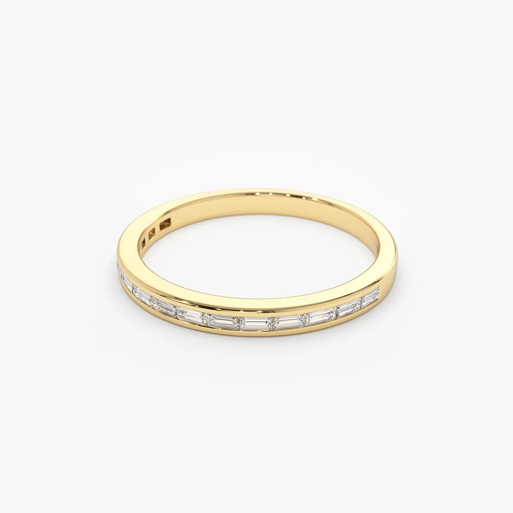 14K Channel Set Baguette Diamond Band - Image 4