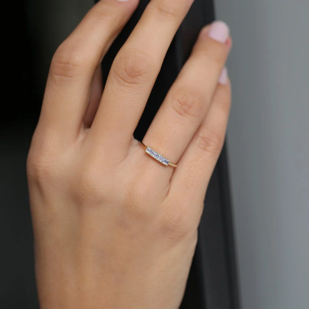 14k Channel Set Baguette Diamond Ring - Image 5