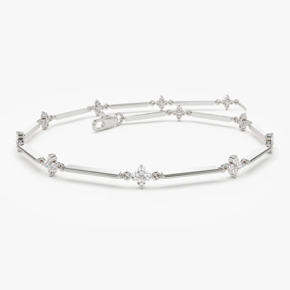 14k Clover Setting Diamond Infinity Bracelet - Image 5