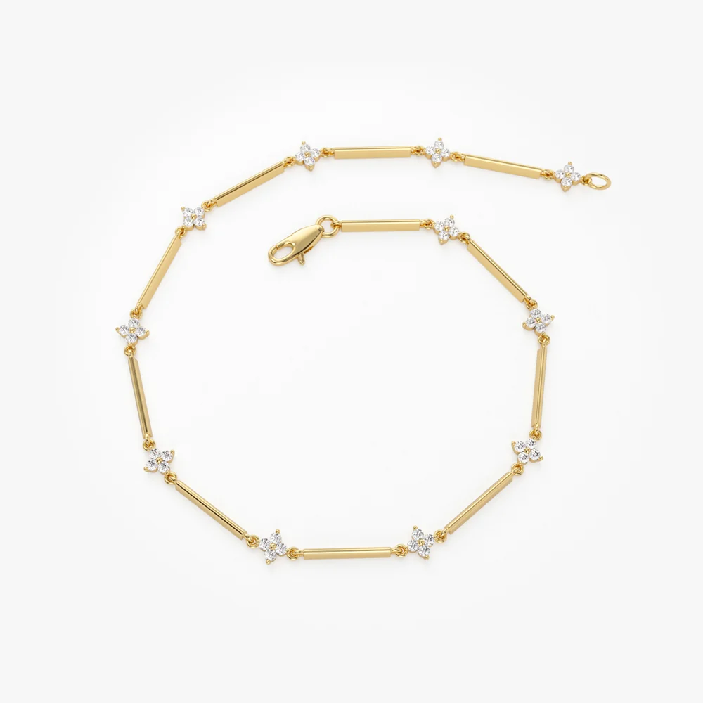 14k Clover Setting Diamond Infinity Bracelet - Image 6