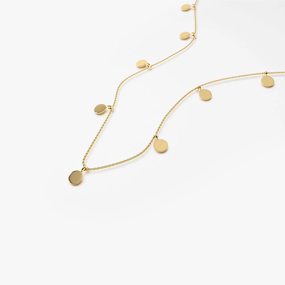 14k Coin Disc Choker Necklace - Image 10