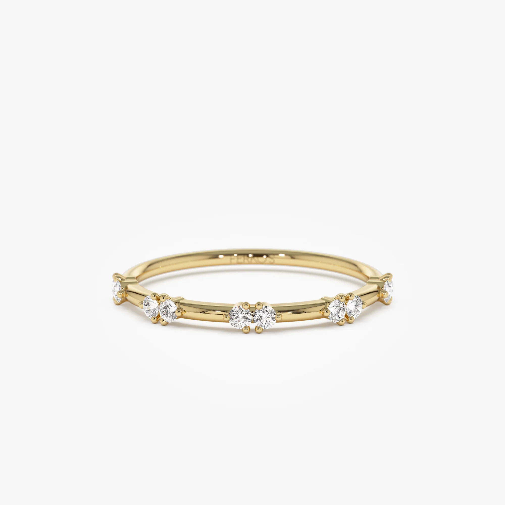 14k Dainty Stacking Diamond Wedding Band