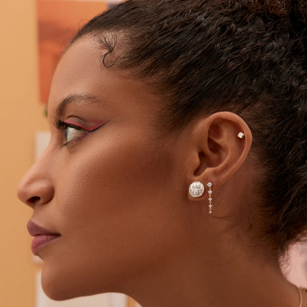 14k Dangling 4 Prong Diamond Drop Earrings - Image 4