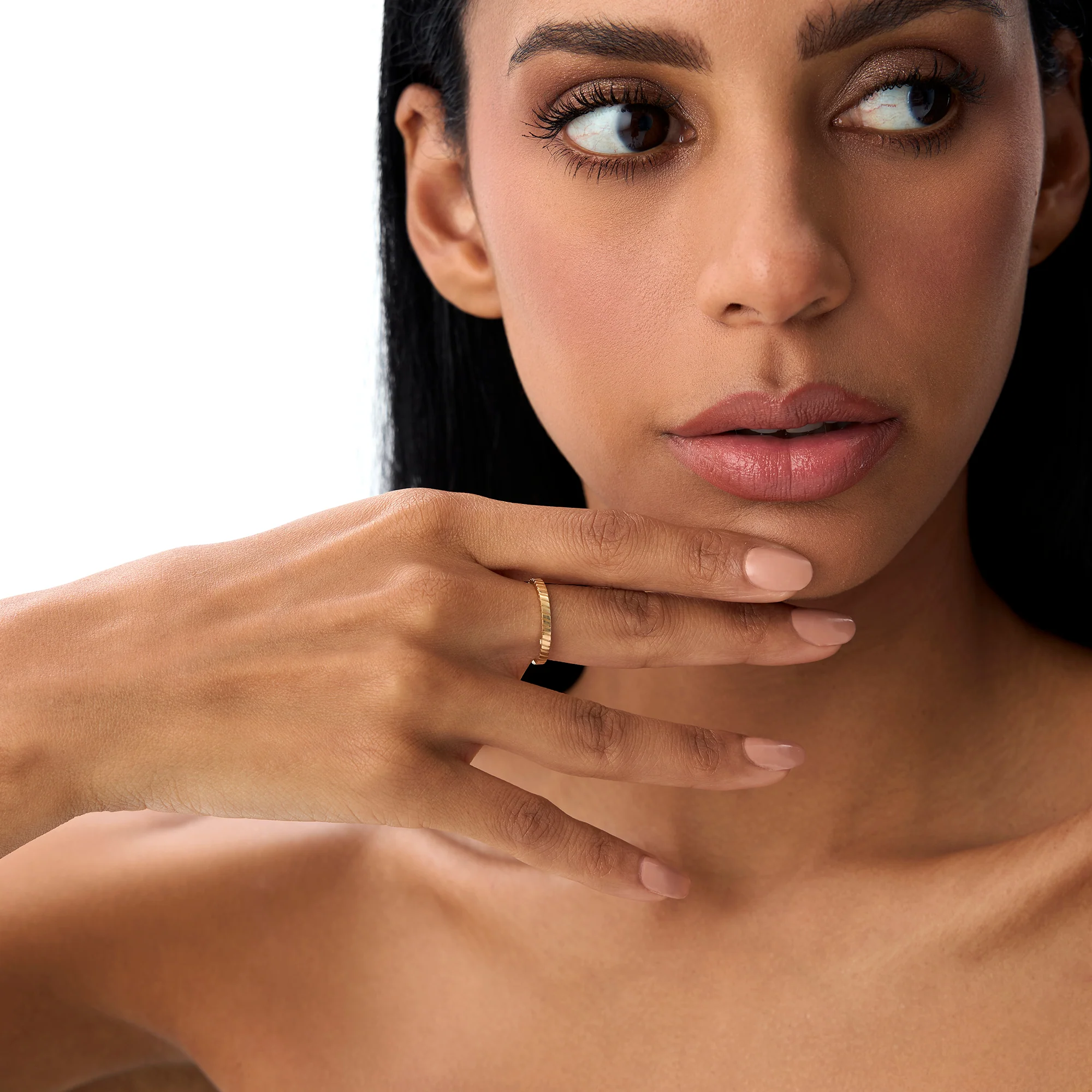 14k Diagonal Fluted Band Ring - Image 3