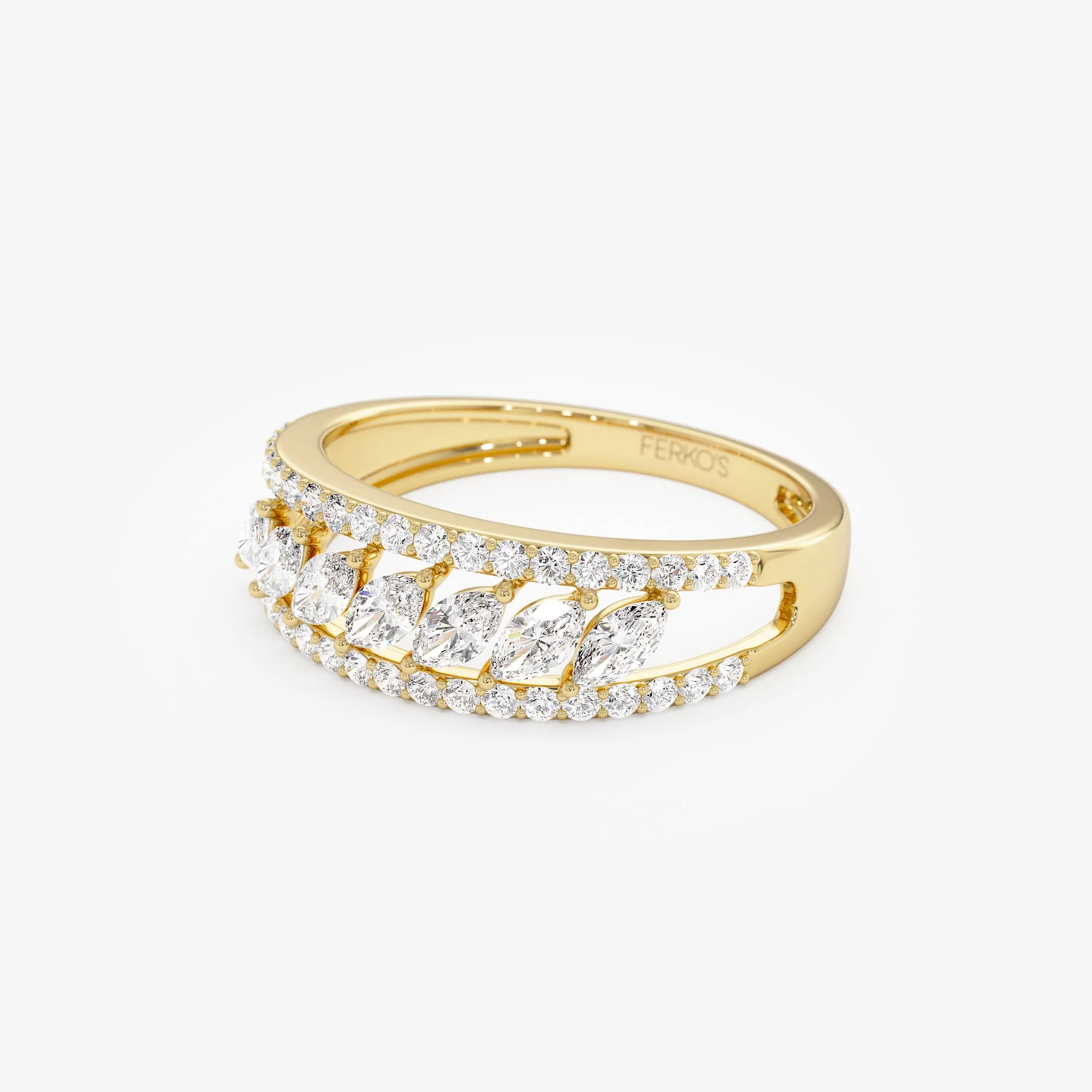 14k Diamond Band with Marquise Center - Image 8