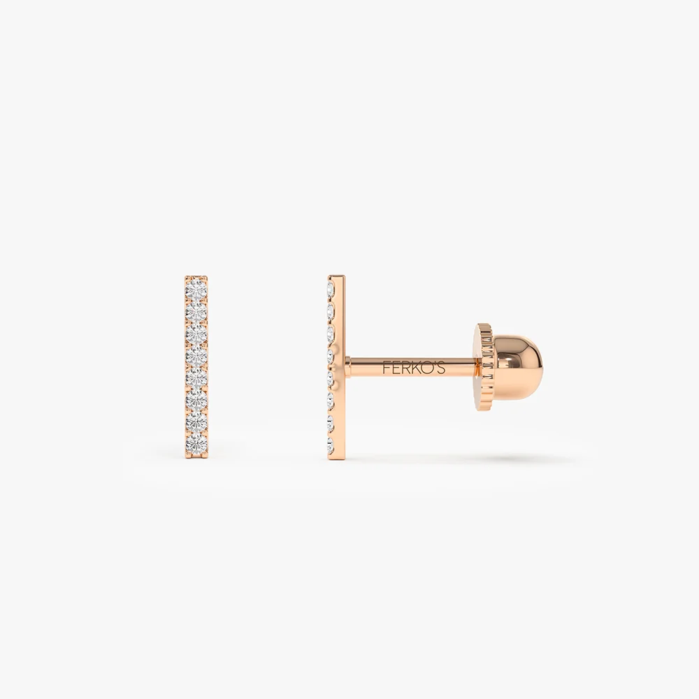 14k Diamond Bar Helix Piercing - Image 3