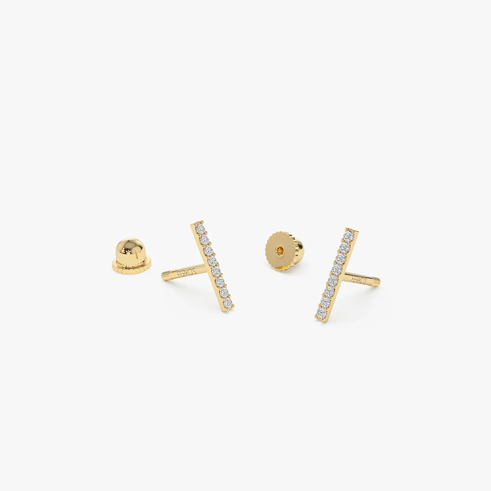 14k Diamond Bar Helix Piercing - Image 6