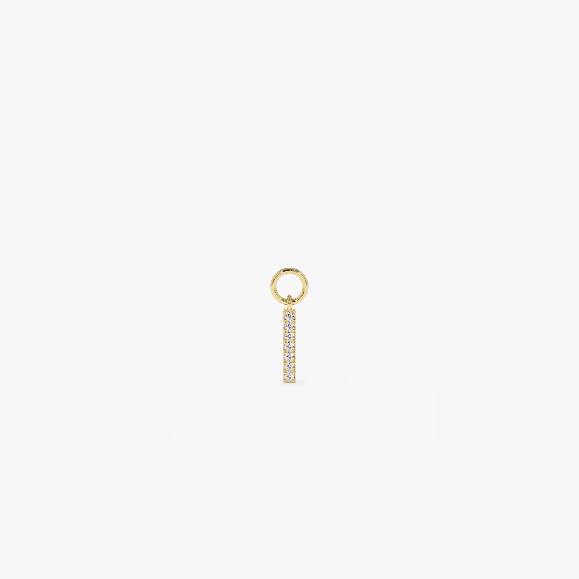 14k Diamond Bar Hoop Charm