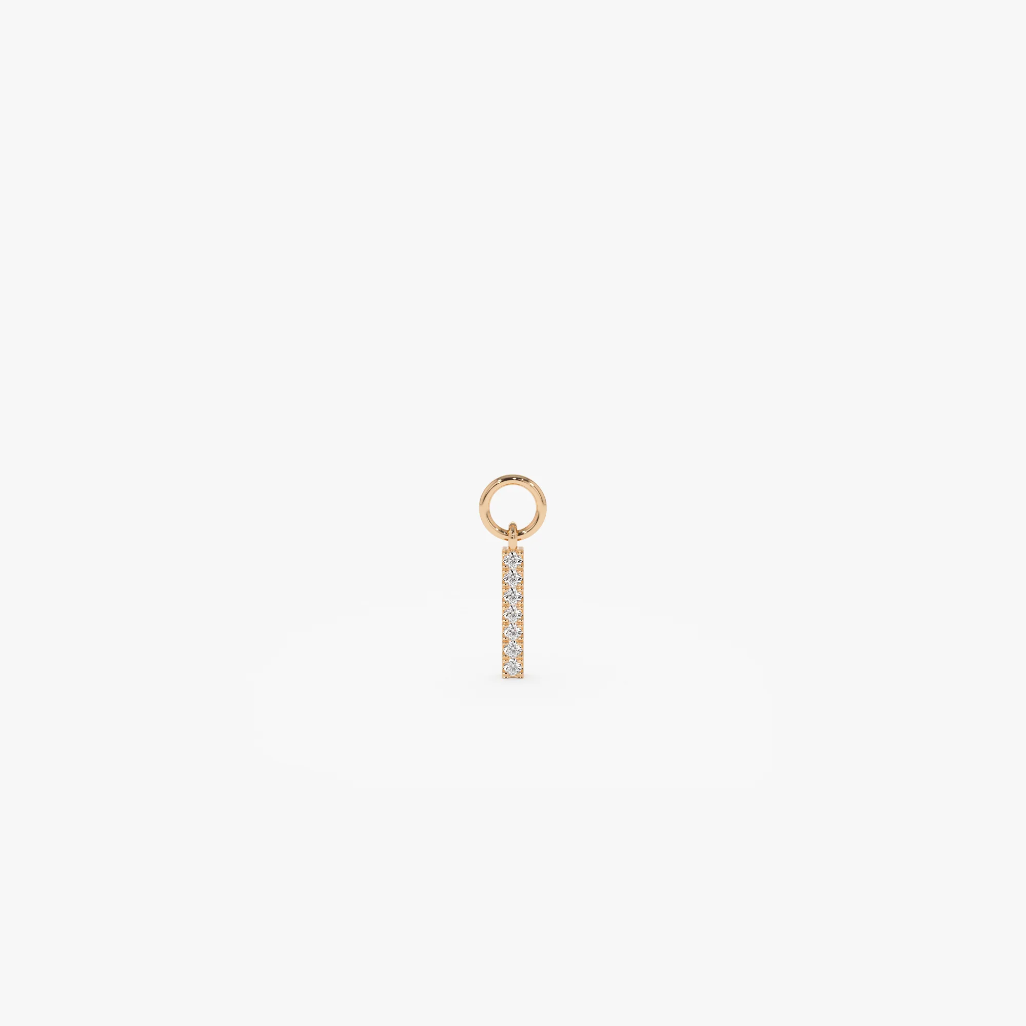 14k Diamond Bar Hoop Charm - Image 4