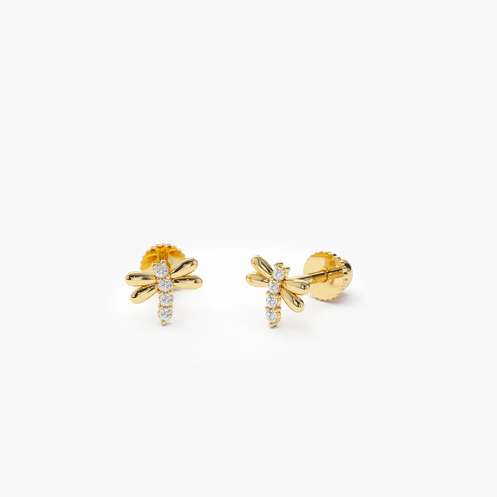 14k Diamond Bee Helix Piercing - Image 5