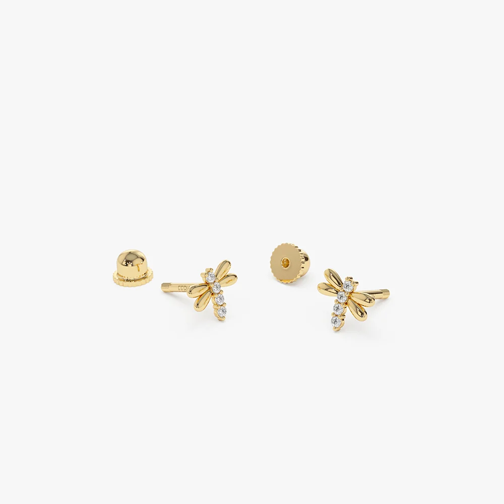 14k Diamond Bee Helix Piercing - Image 6