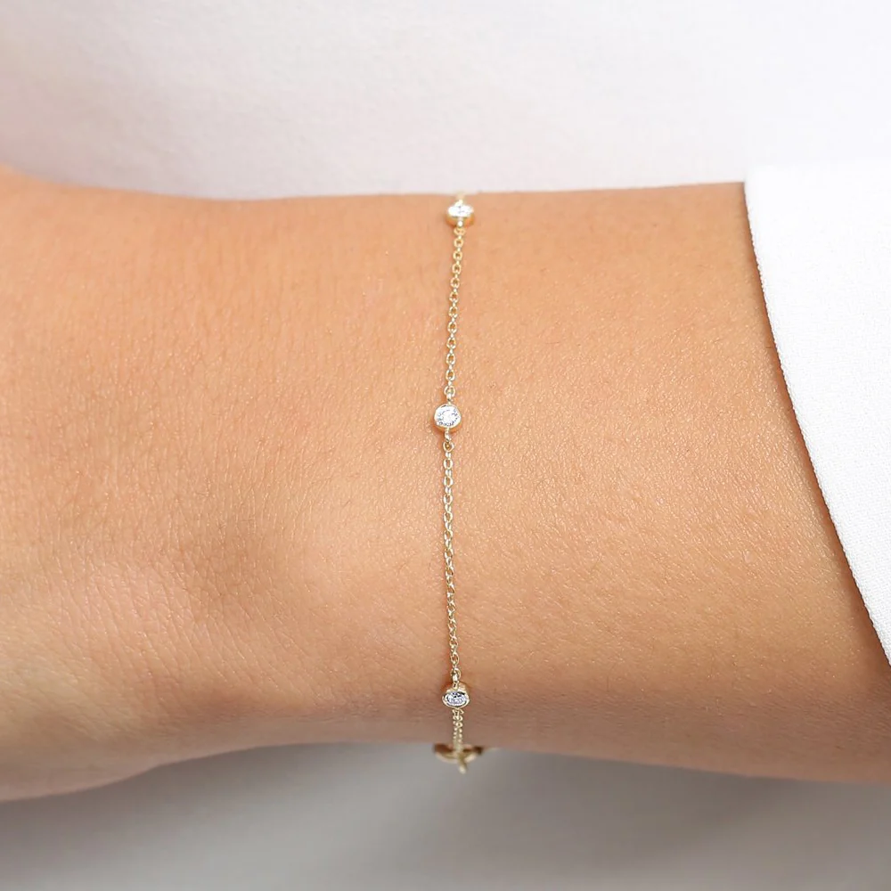 14k Diamond by The Yard Solitaire Bracelet - Image 4