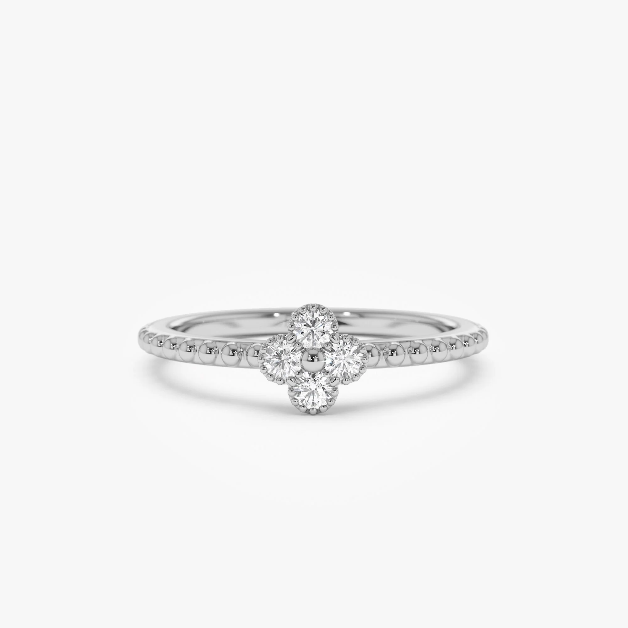 14k Diamond Clover Ring - Image 4