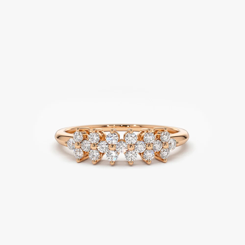 14k Diamond Cluster Anniversary Ring - Image 5