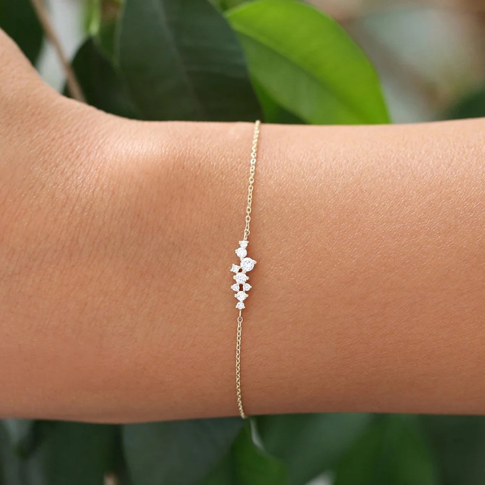 14k Diamond Cluster Bracelet - Image 2