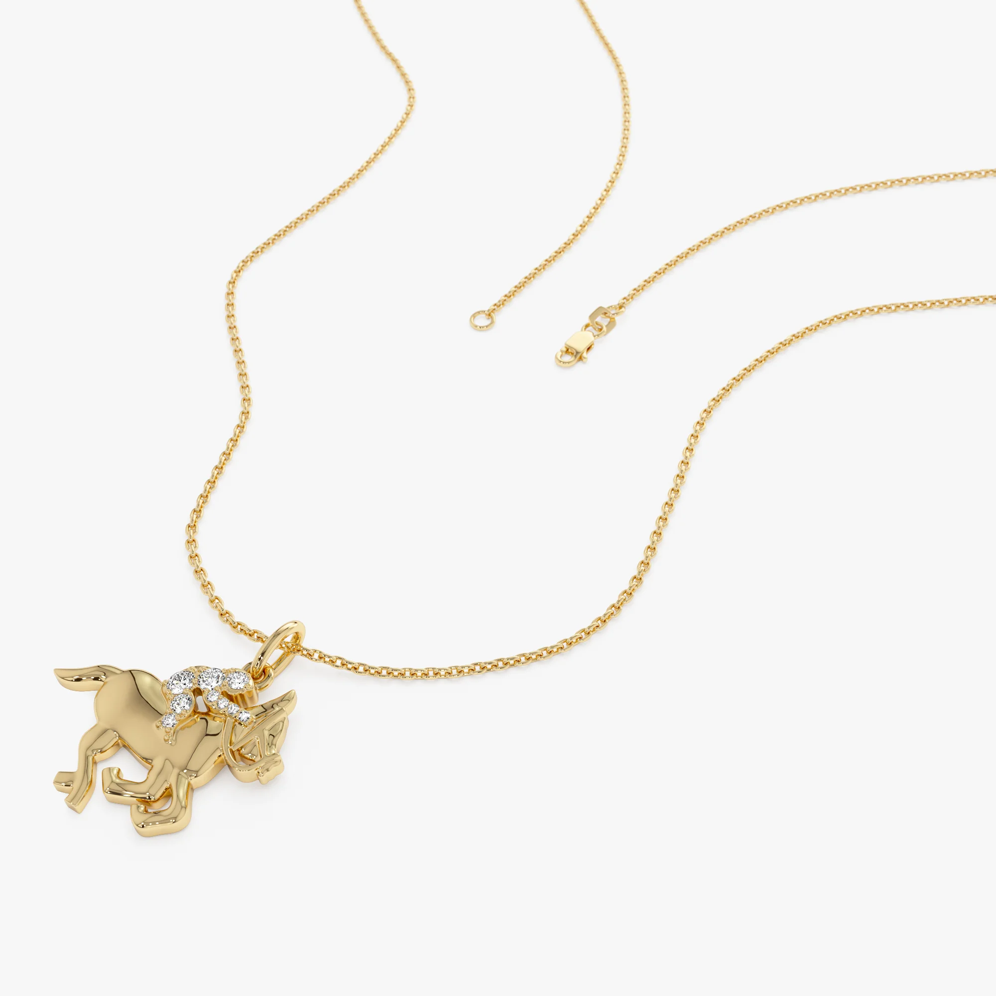 14k Diamond Horse Charm Necklace - Image 3