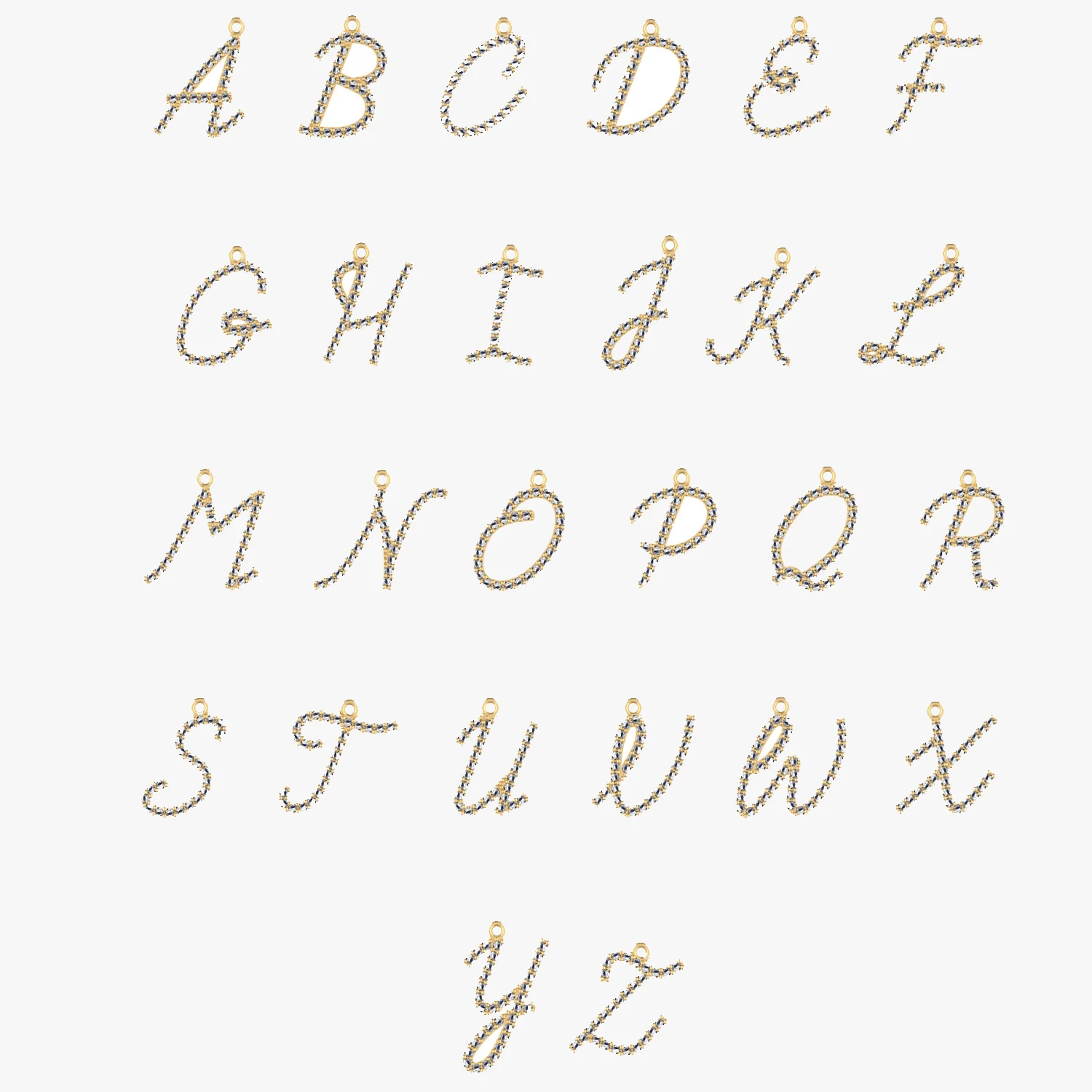 14k Diamond Script Initial Necklace - Image 8