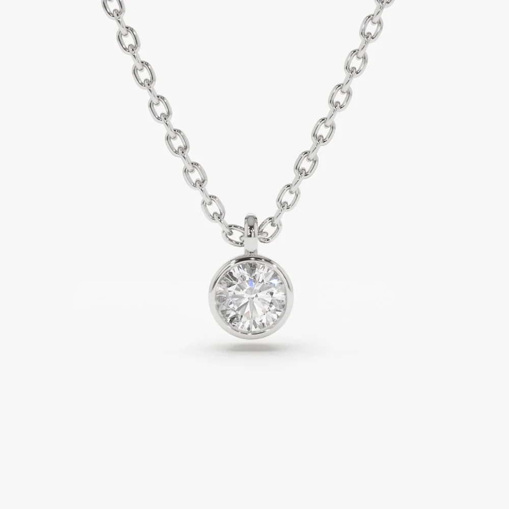 14K Gold Diamond Solitaire on a Bail - Image 8