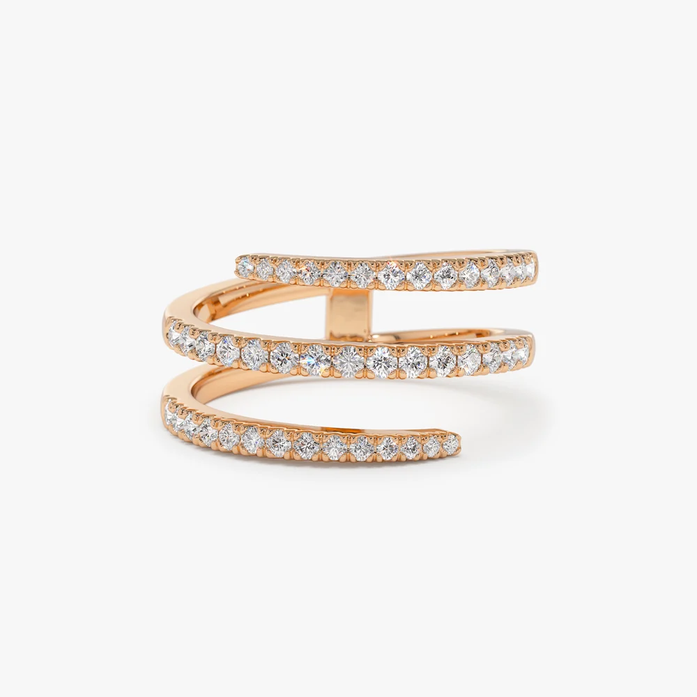 14k Diamond Spiral Ring - Image 3