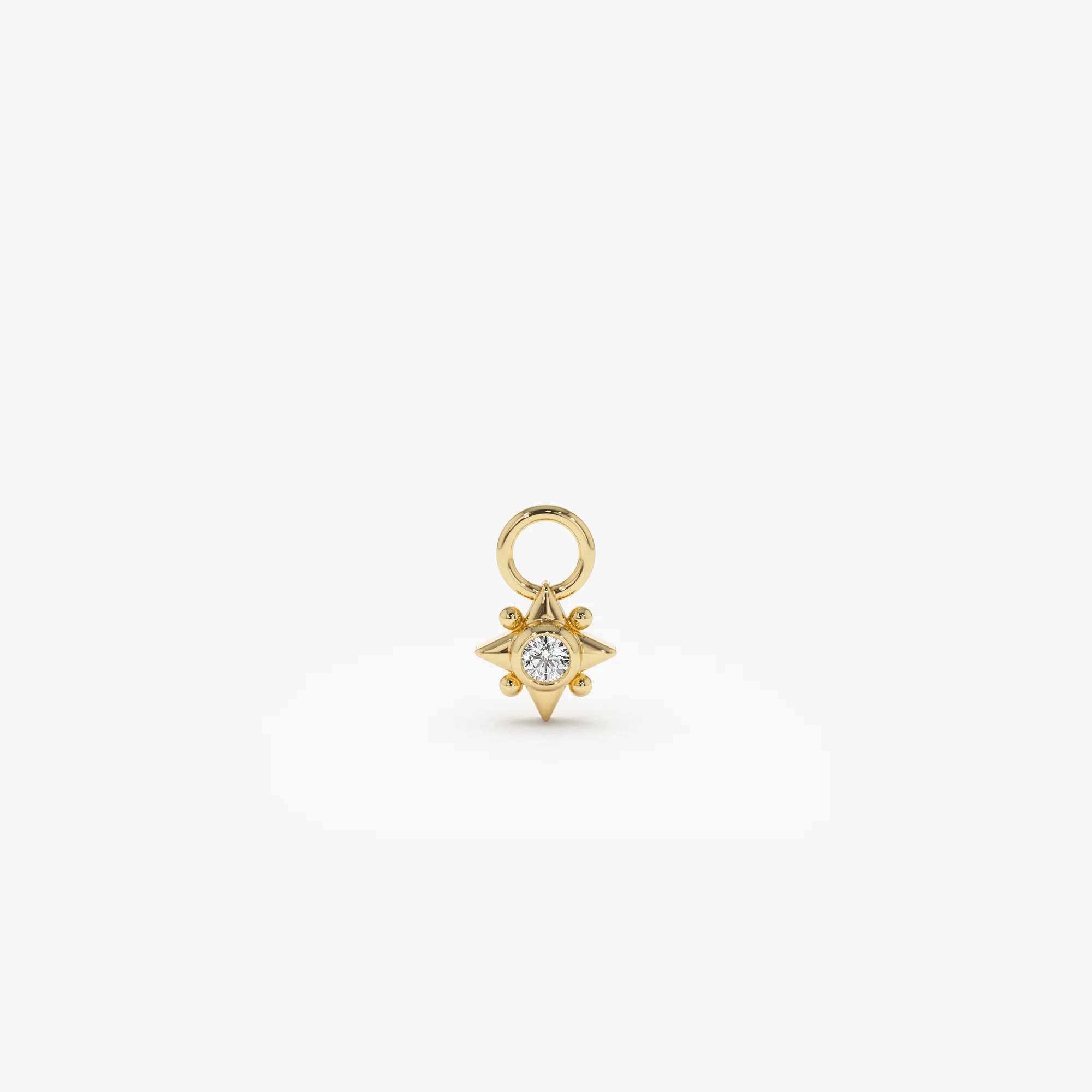 14k Diamond Starburst Hoop Charm