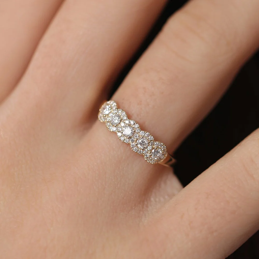 14K Gold Diamond Wedding Band - Image 2