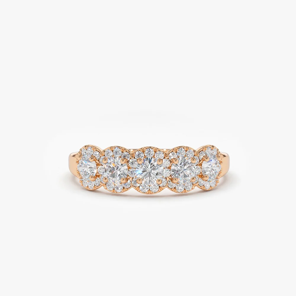 14K Gold Diamond Wedding Band - Image 4