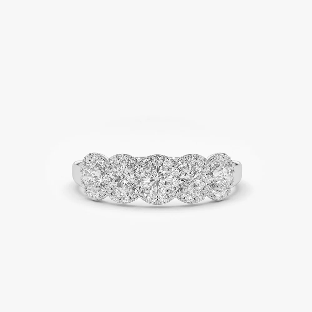14K Gold Diamond Wedding Band - Image 5