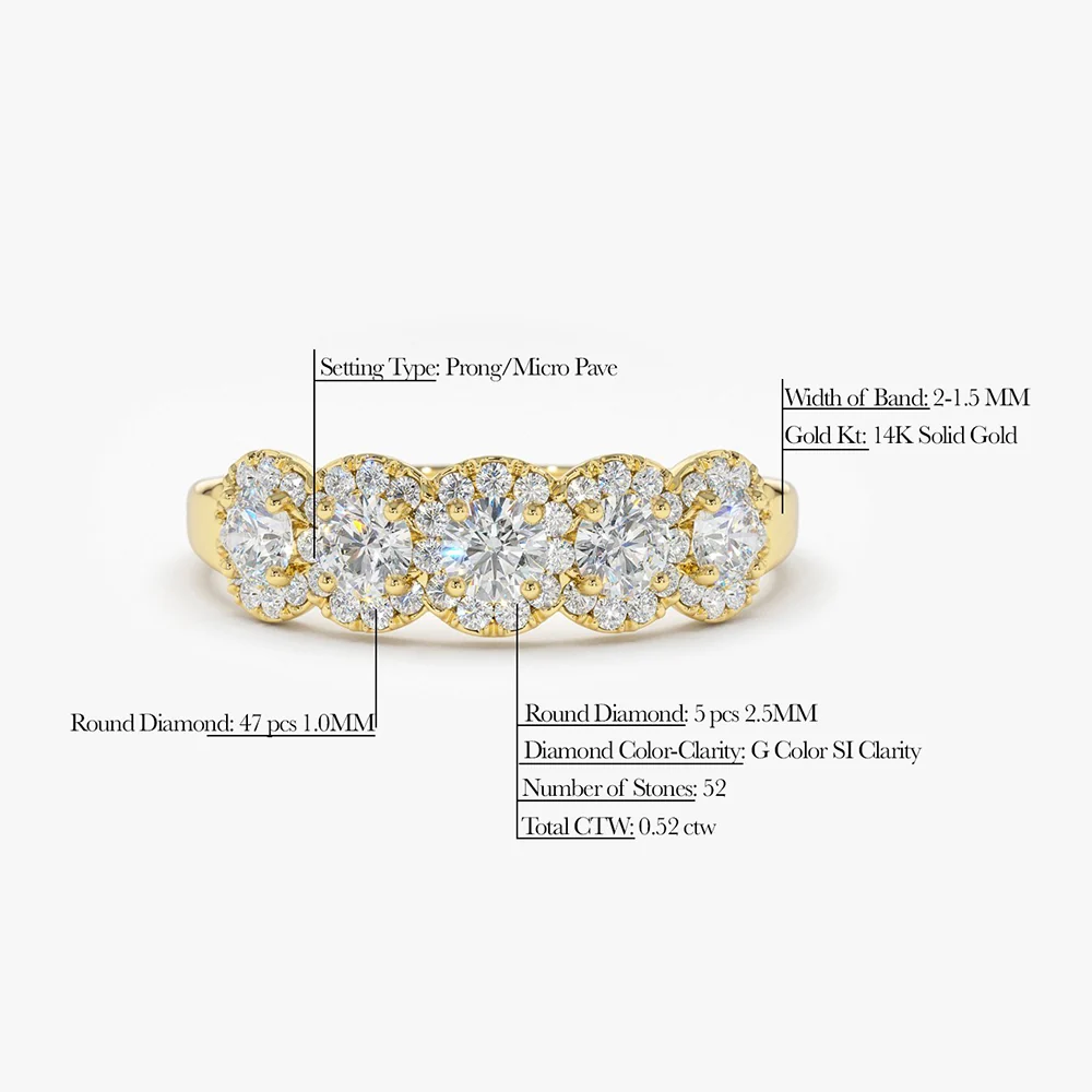 14K Gold Diamond Wedding Band - Image 7