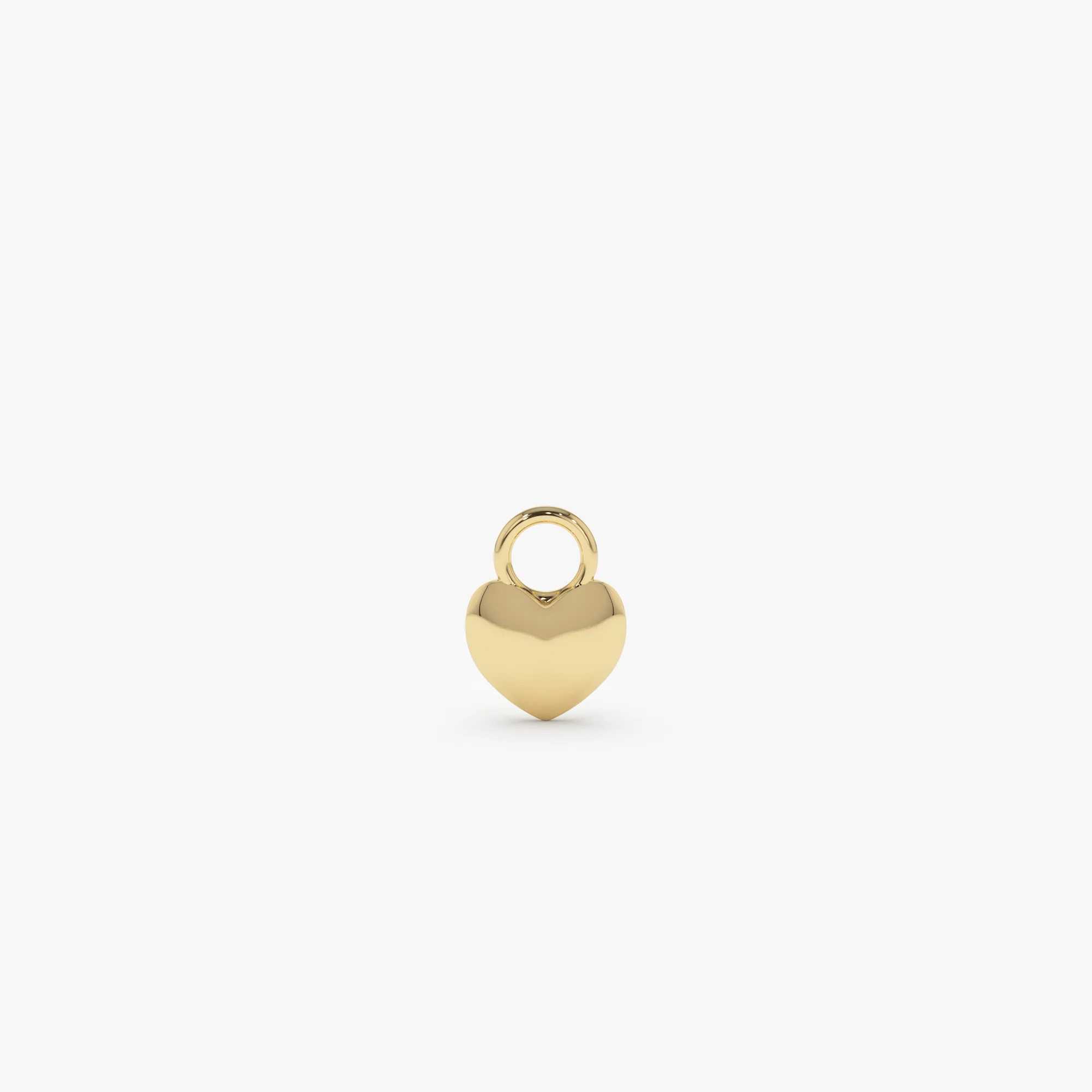 14k Dome Heart Hoop Charm