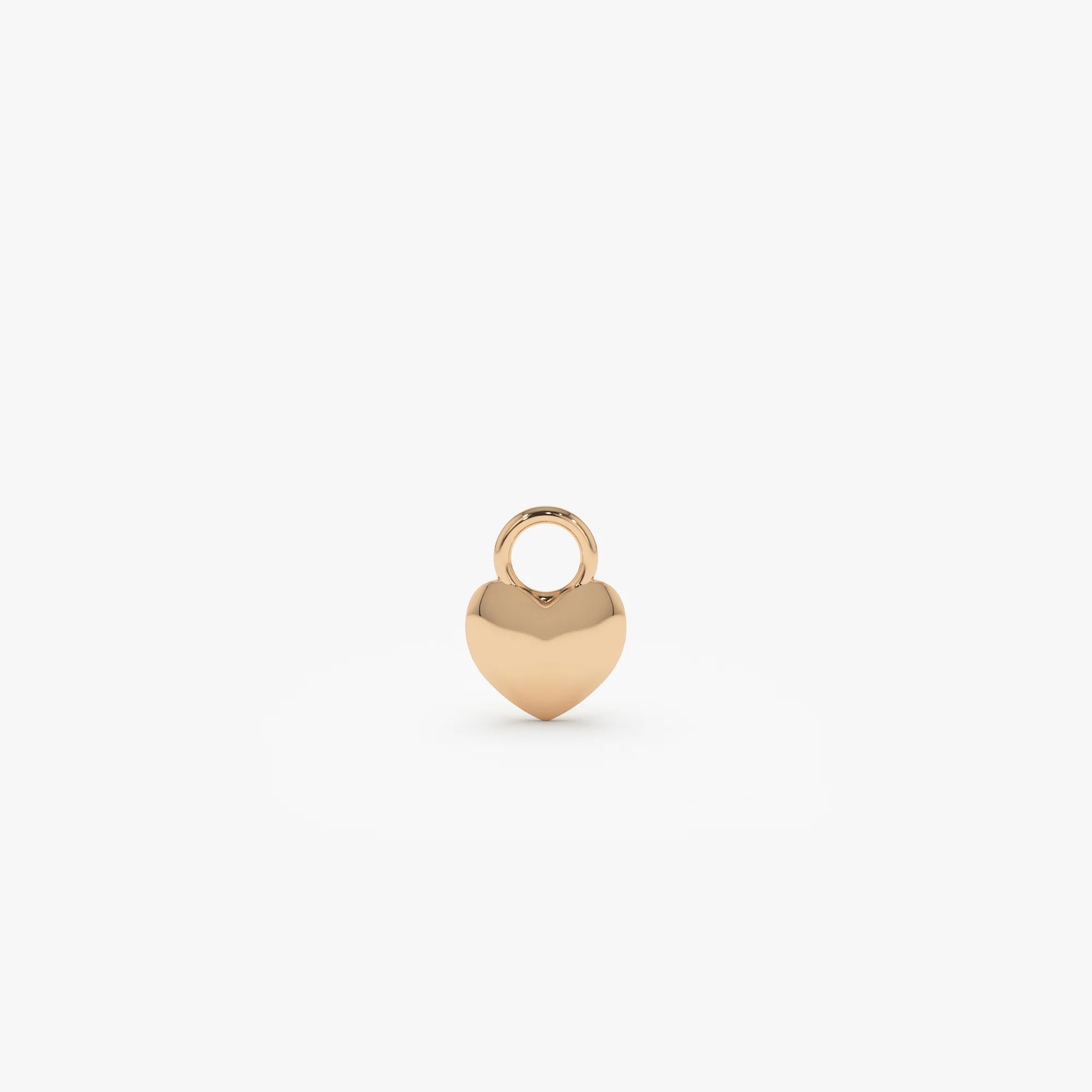 14k Dome Heart Hoop Charm - Image 3