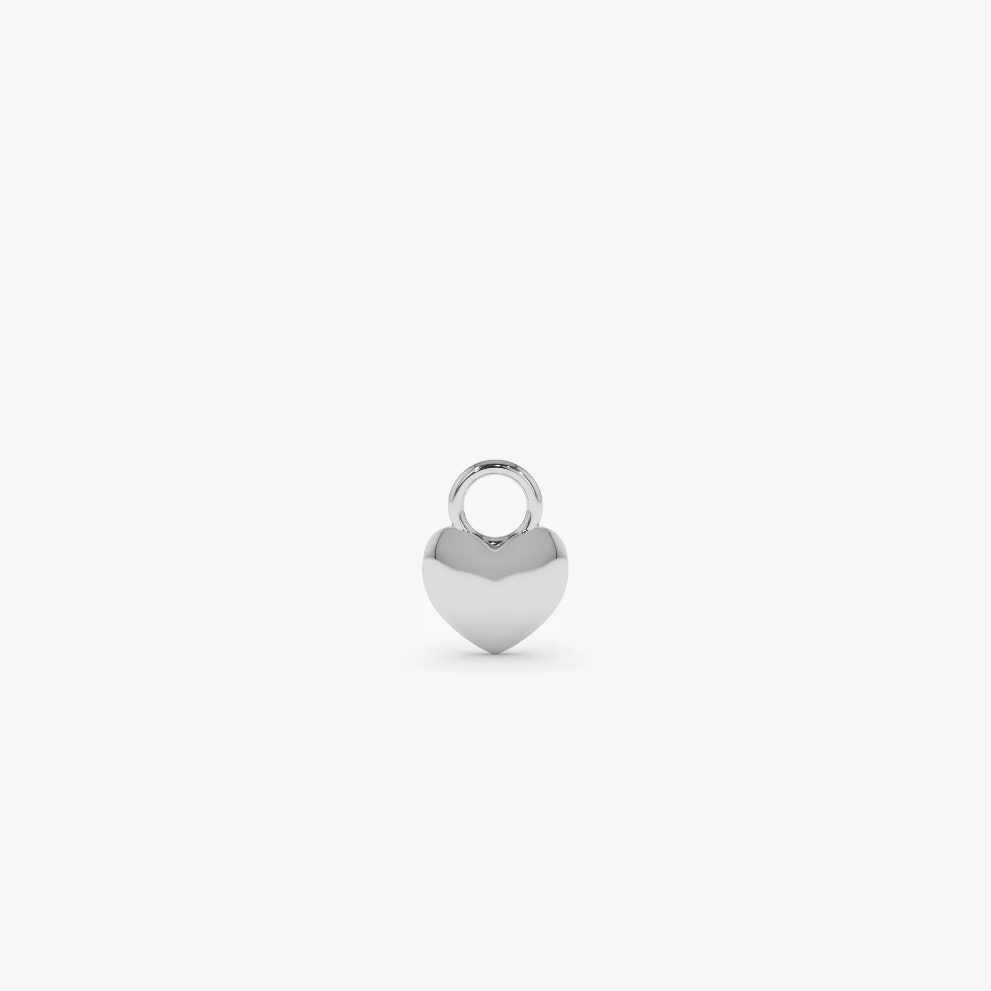 14k Dome Heart Hoop Charm - Image 4