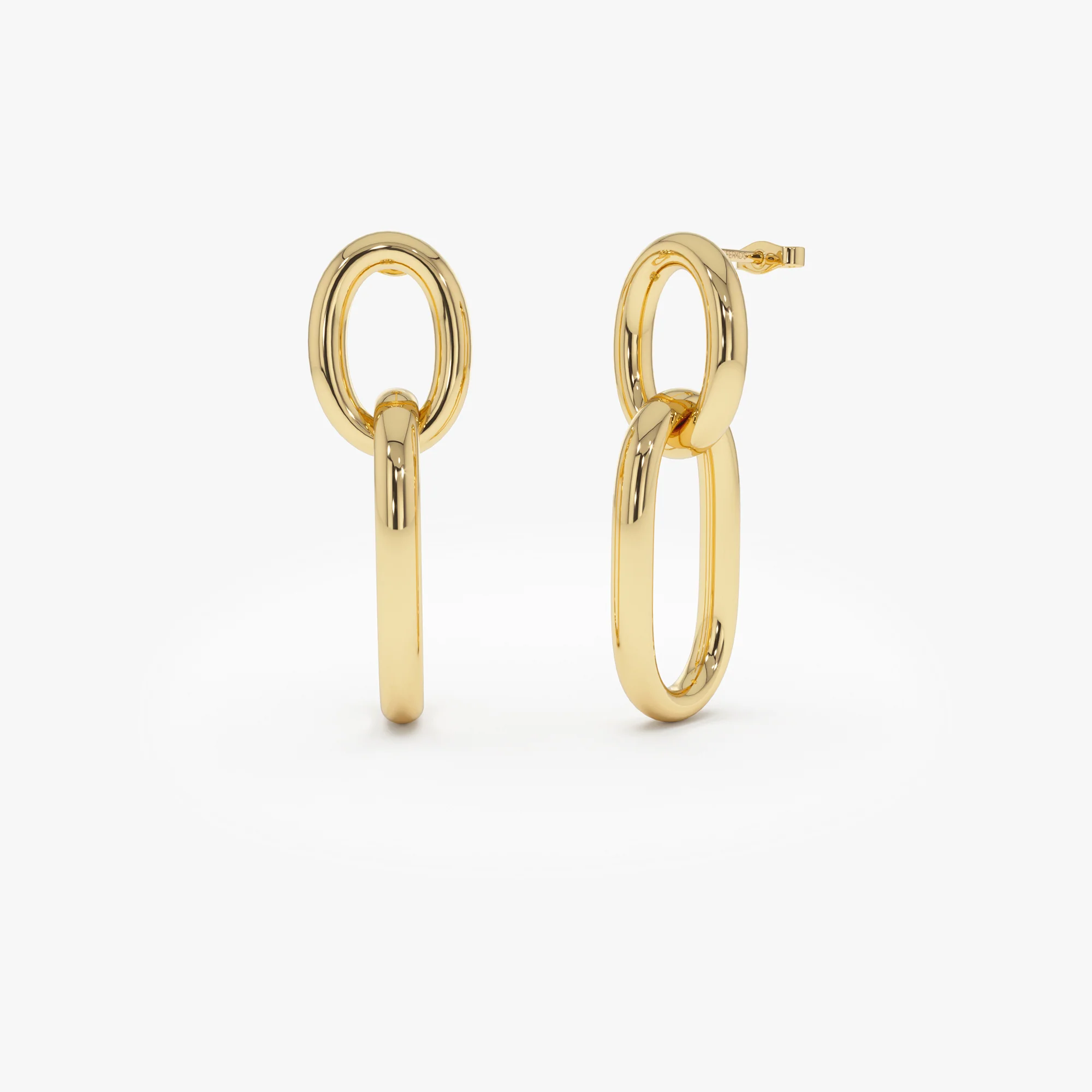 14k Double Link Dangle Earrings