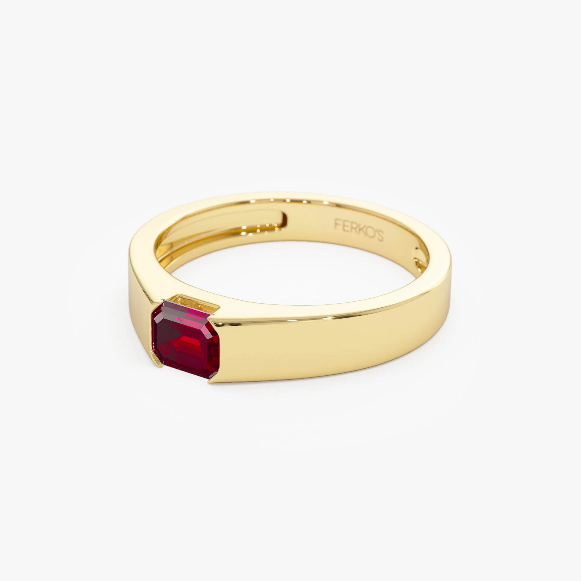 14k Emerald Cut Ruby Solitaire Ring - Image 7