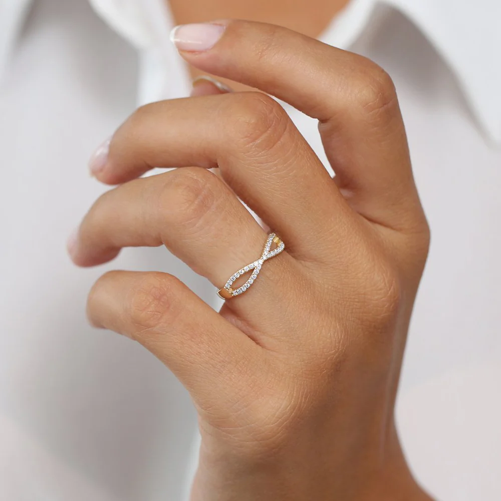 14K Gold Eternity Diamond Wedding Band - Image 3