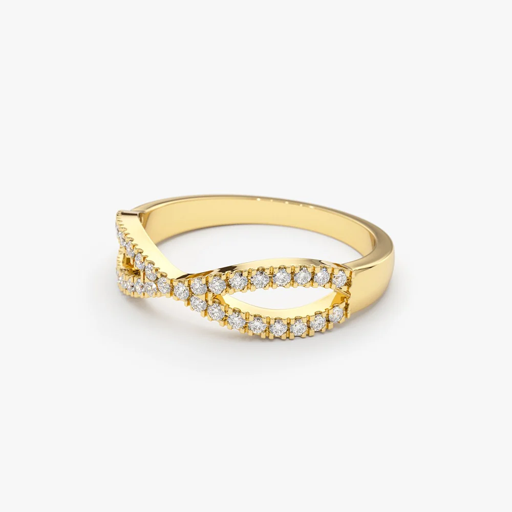 14K Gold Eternity Diamond Wedding Band - Image 9