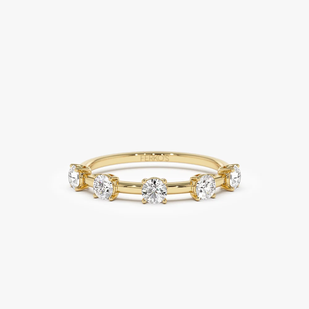 0.50 ctw 14k Five Stone Prong Setting Lab Grown Round Diamond Ring -Tessa